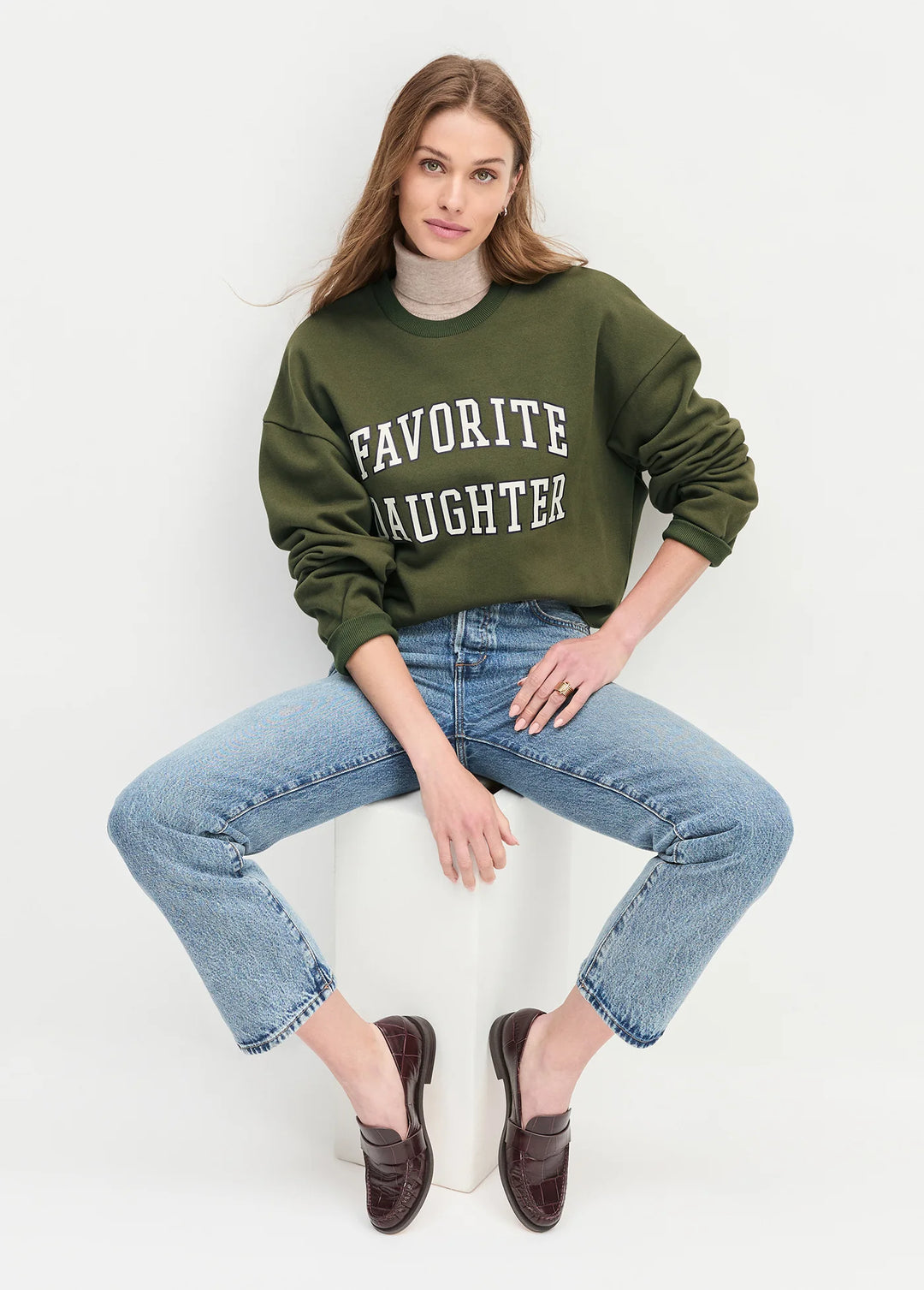 Favorite Daughter Cropped Collegiate Sweatshirt