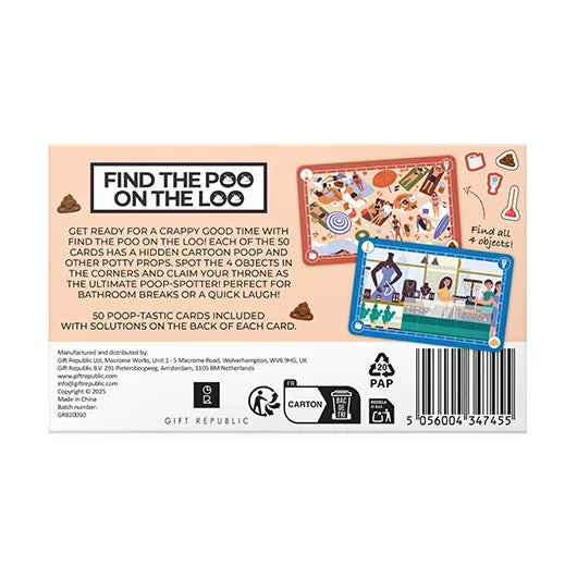 Gift Republic Find The Poo On The Loo Card Set