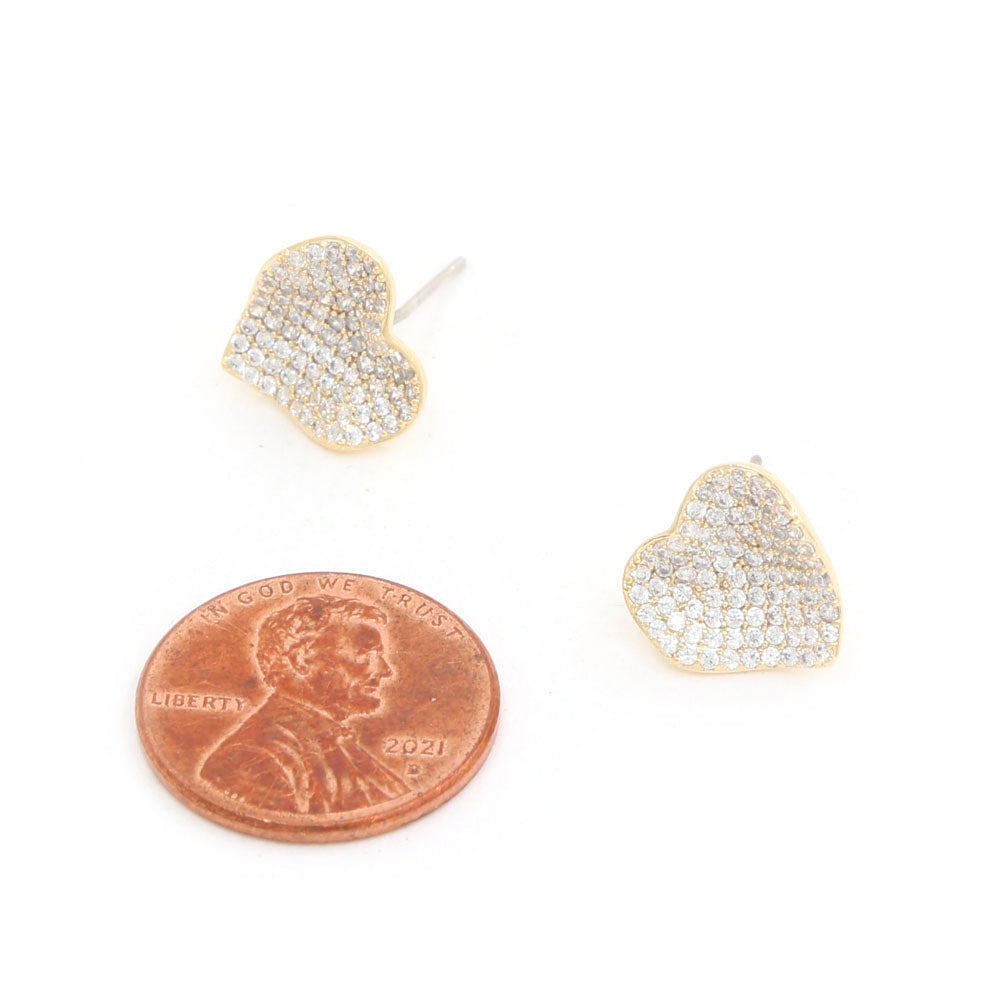 Joia Sodajo Heart CZ Gold Dipped Earrings