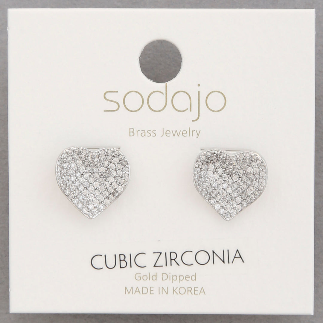 Joia Sodajo Heart CZ Gold Dipped Earrings