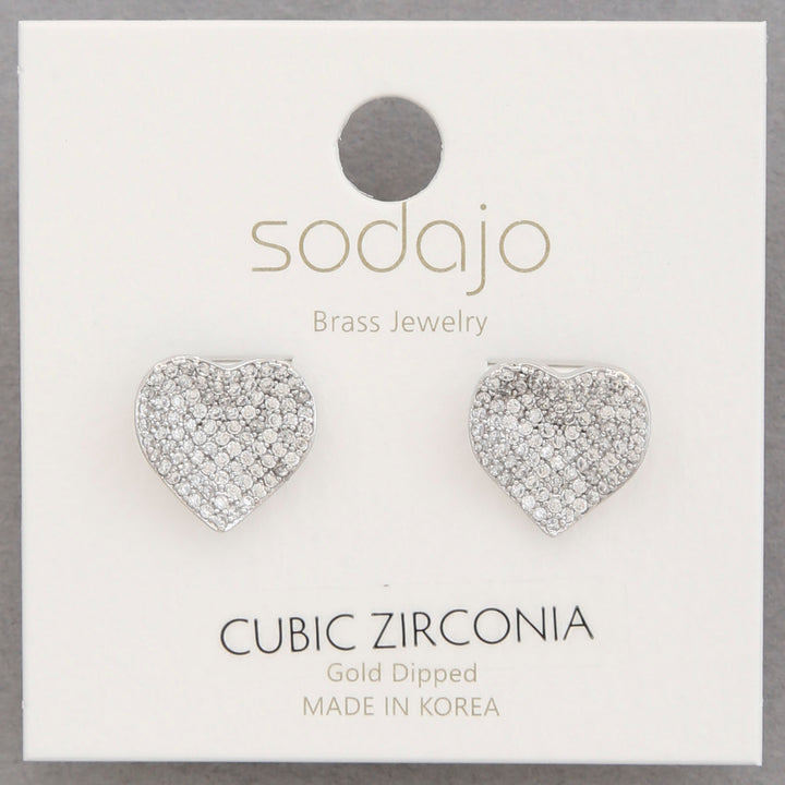Joia Sodajo Heart CZ Gold Dipped Earrings