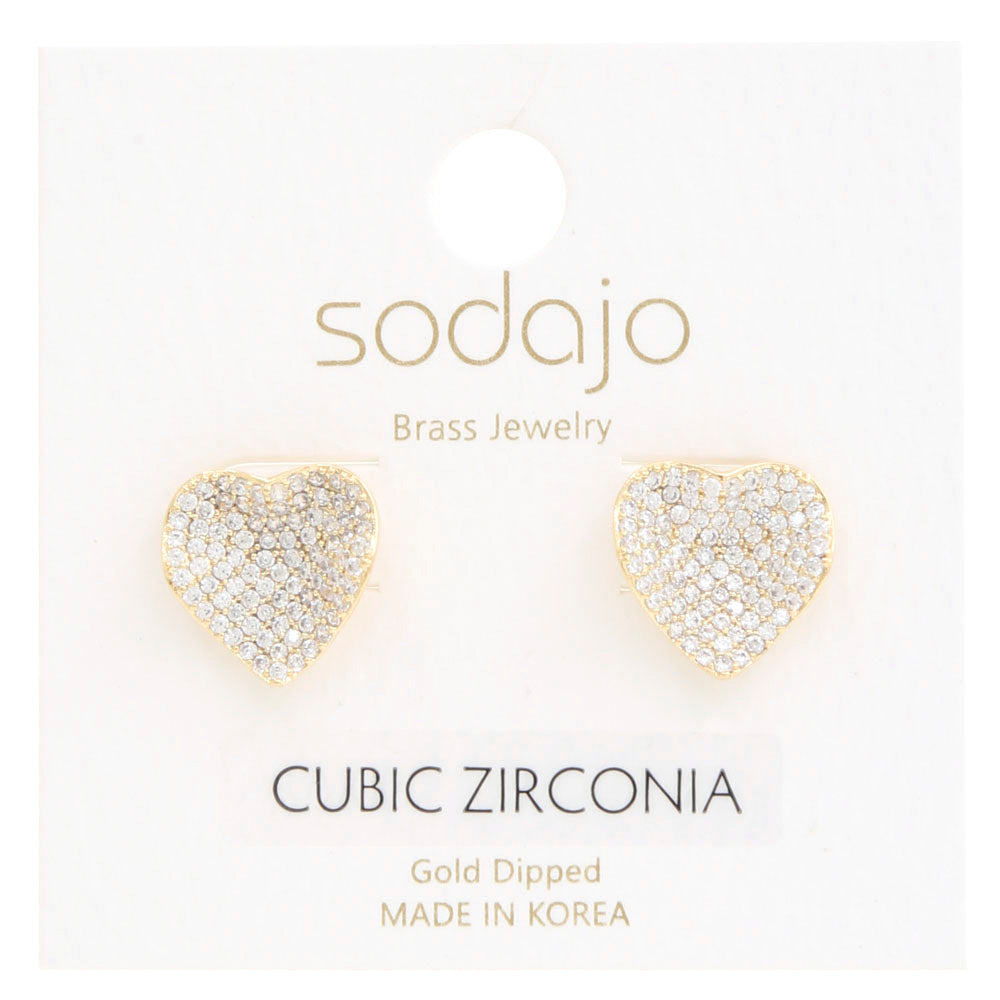 Joia Sodajo Heart CZ Gold Dipped Earrings