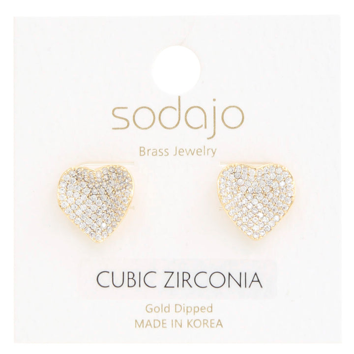 Joia Sodajo Heart CZ Gold Dipped Earrings