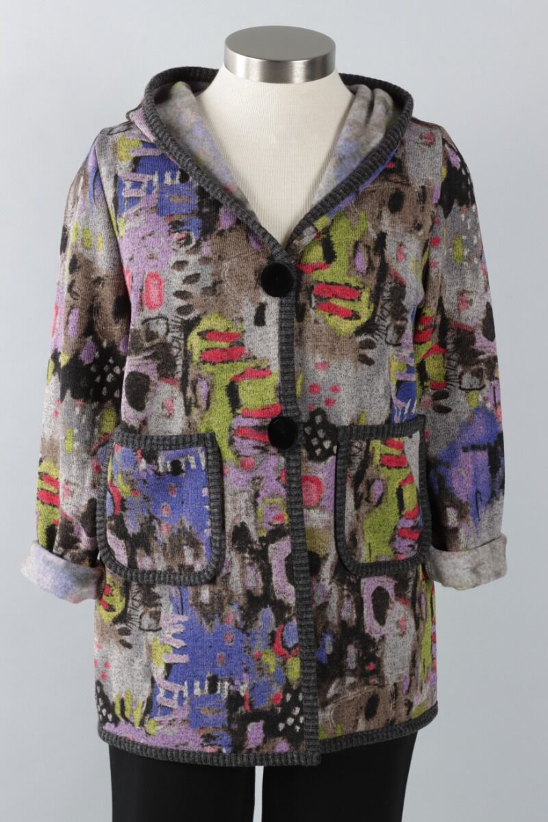 Trisha Tyler Printed Double Knit Coat