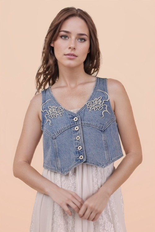 Very J Denim Tank