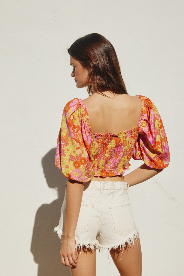 Dress Forum Puffy Sleeve Square Neck Top