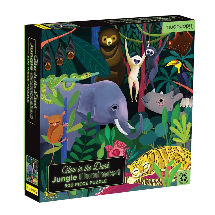Chronicle Book Mudpuppy Jungle Illuminated 500 Piece Puzzle