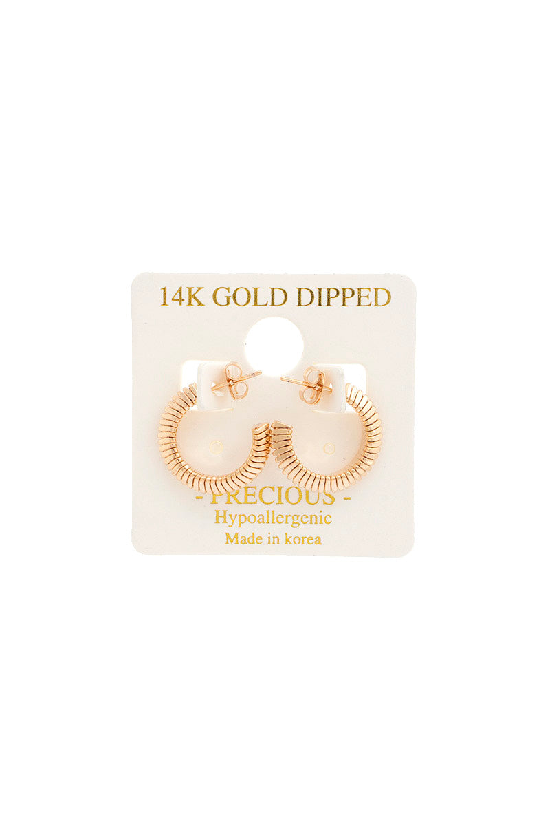 Joia 14k Gold Dipped Lined Open Hoop Earrings