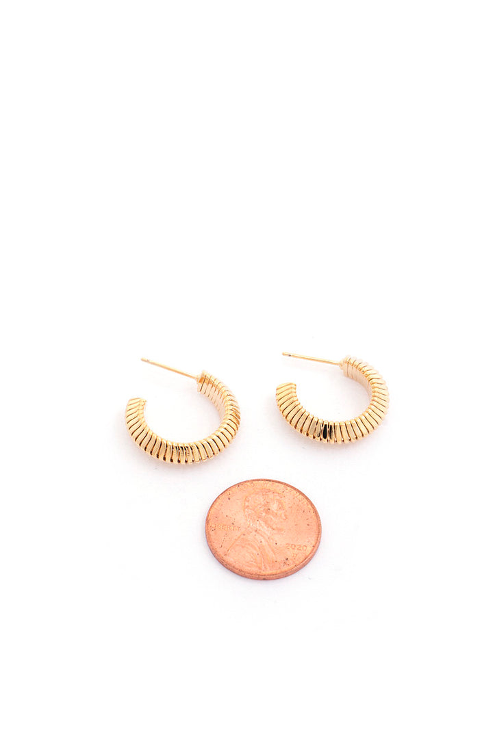 Joia 14k Gold Dipped Lined Open Hoop Earrings
