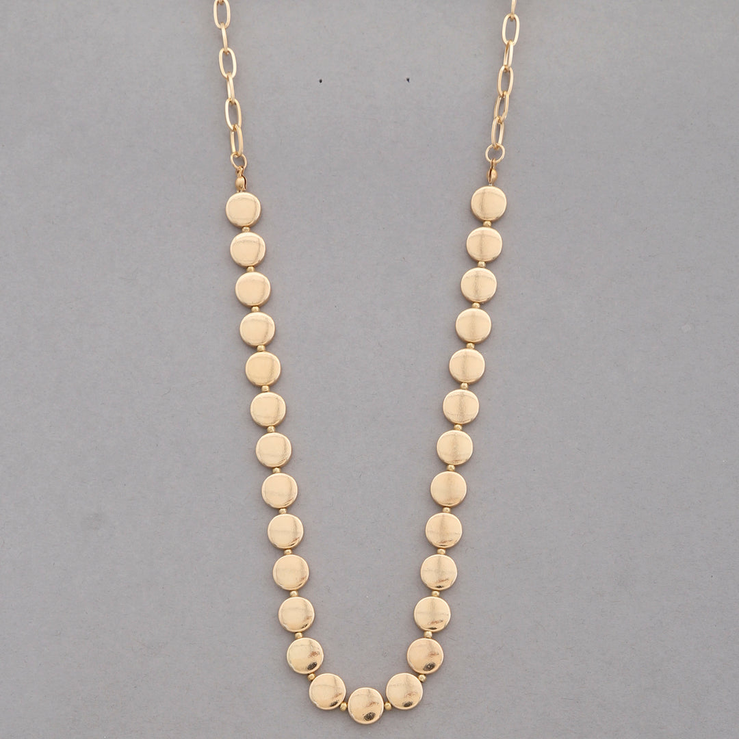 Joia Metal Disc Link Necklace