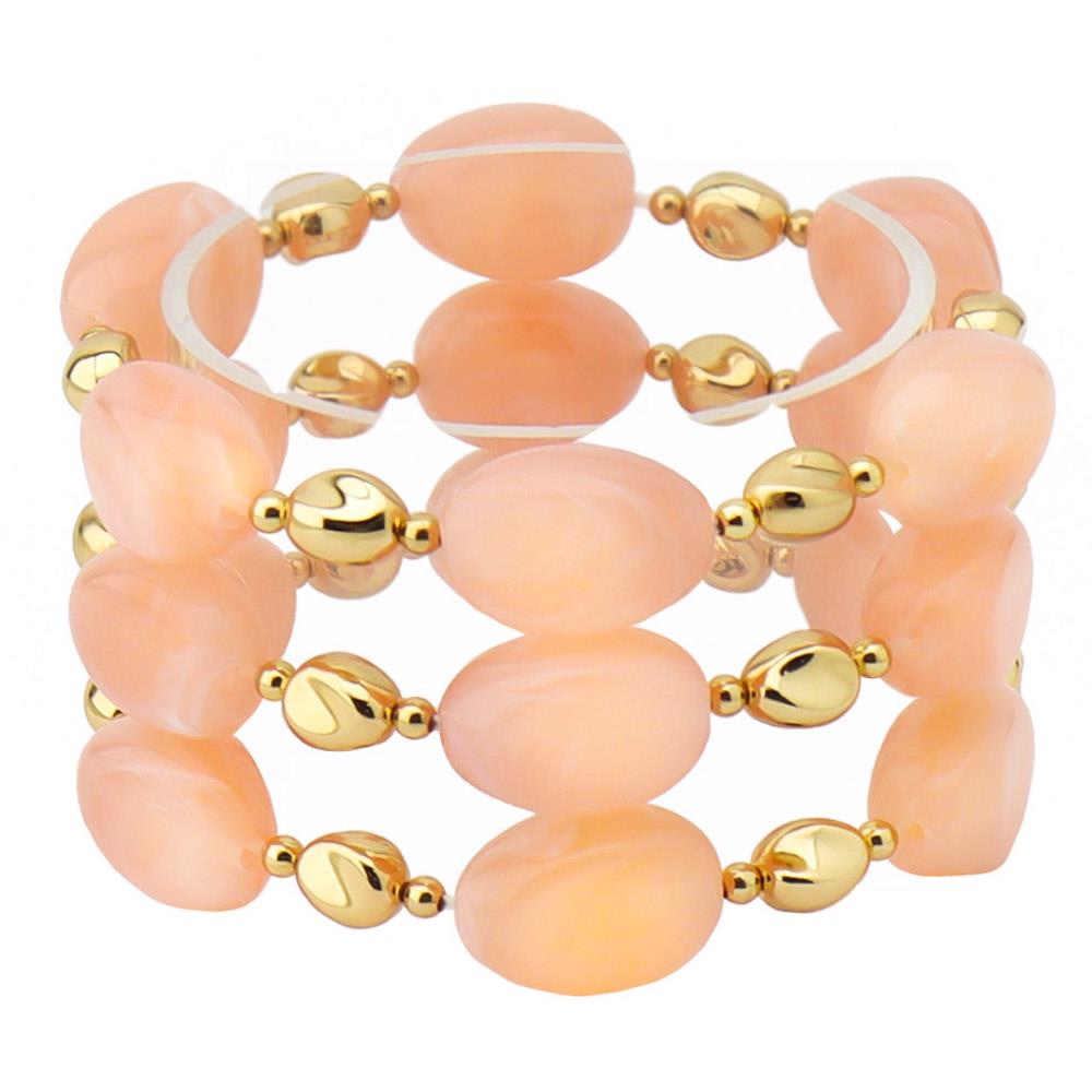 Joia Oval Stone Metal Bead Stretch Multi Bracelet Set