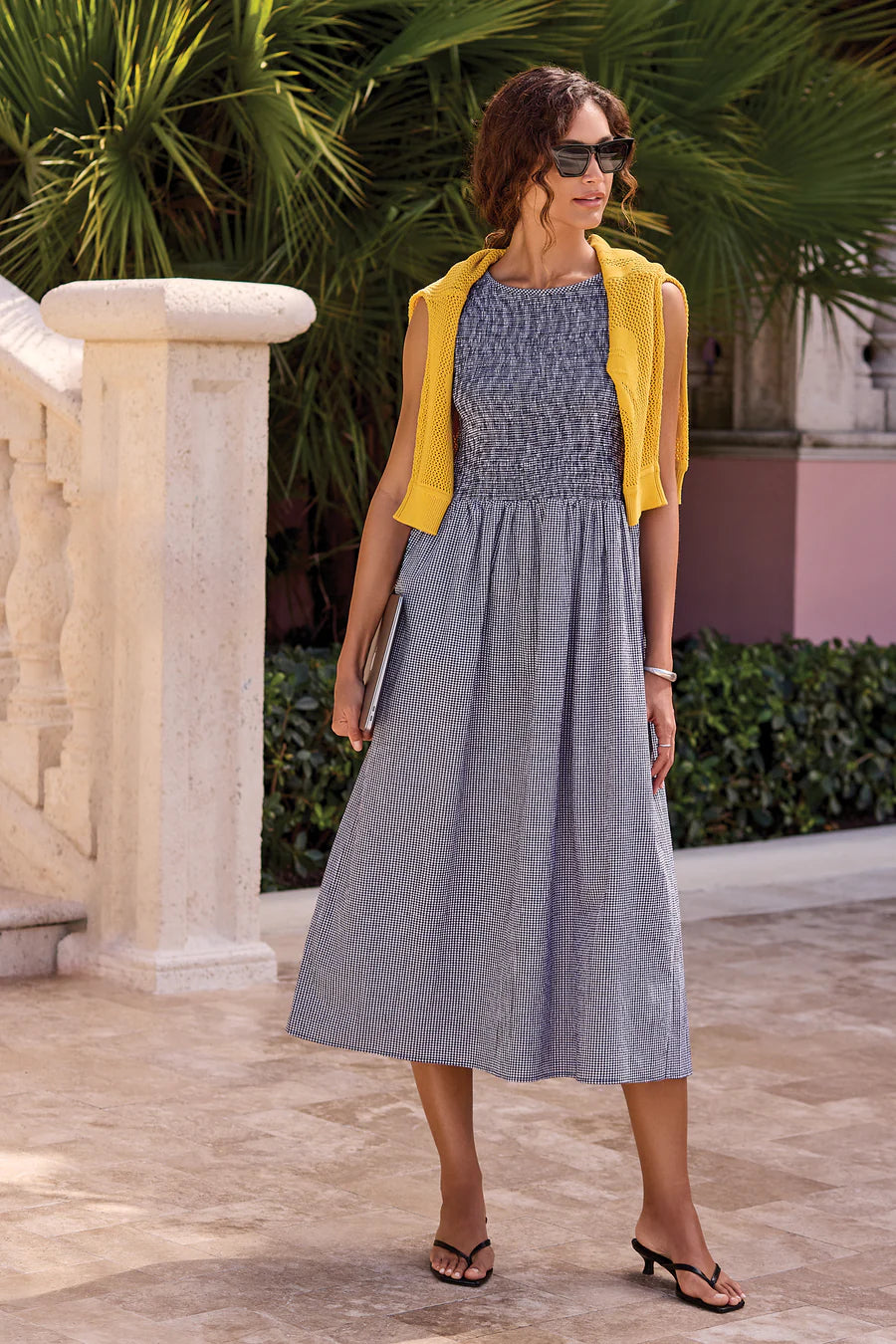 Tribal Sleeveless Dress With Top Ruching