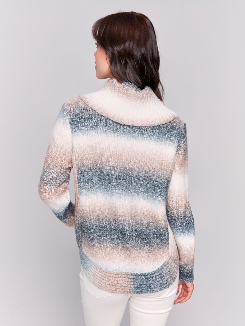 Charlie B Two-Tone Cowl Neck Sweater