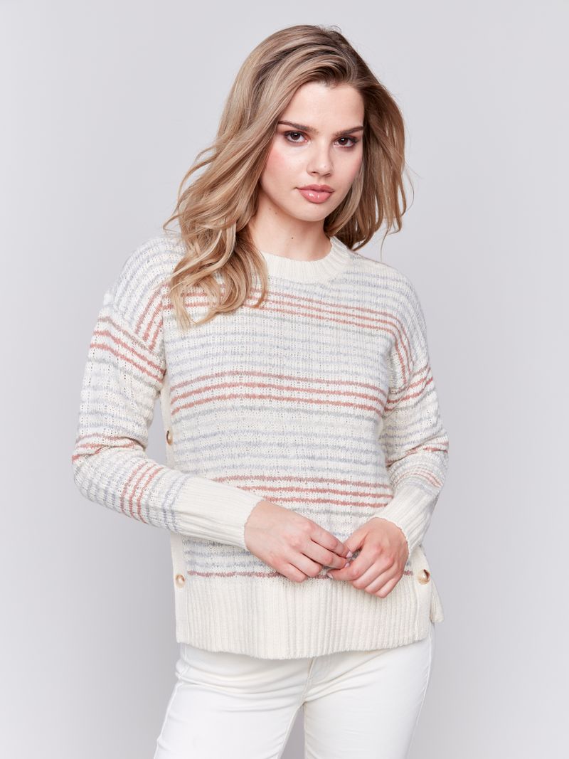 Charlie B Sweater with Side Buttons