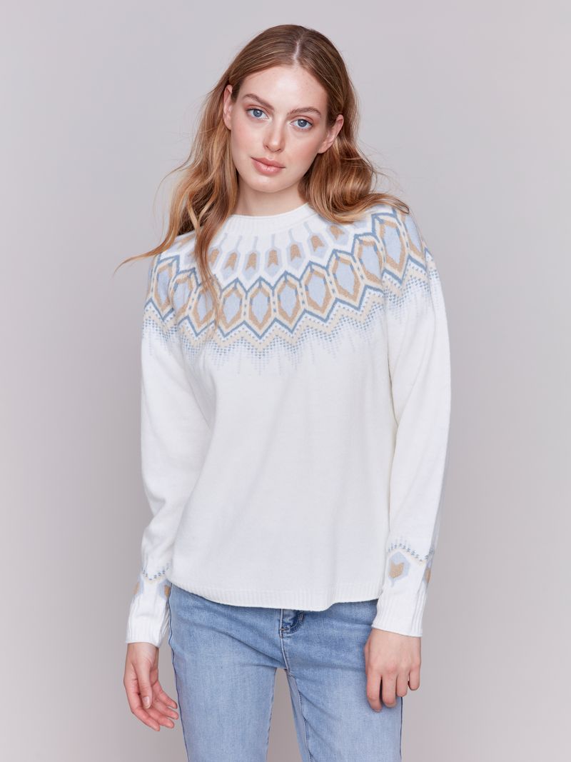 Charlie B Jacquard Knit Ski Sweater