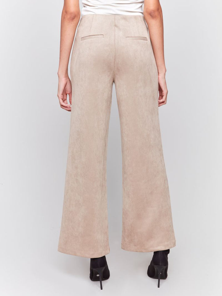 Charlie B Pull-On Faux Suede Flare Pants