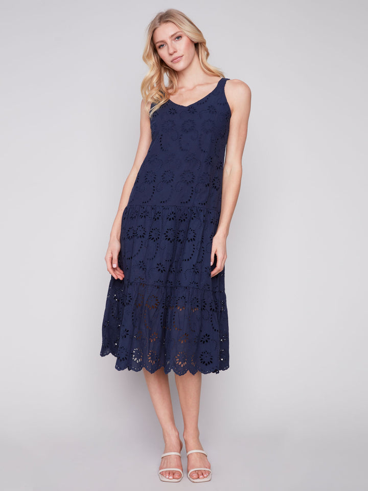 Charlie B Maxi Dress With Eyelet Fully Lined
