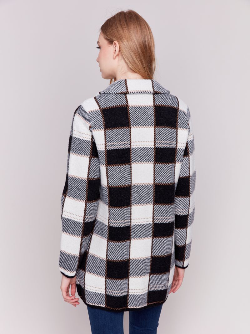 Charlie B Knit Plaid Coat