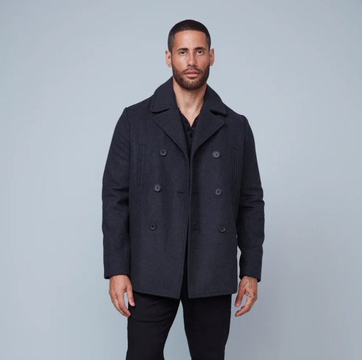 Hedge Short Double-Breasted Peacoat