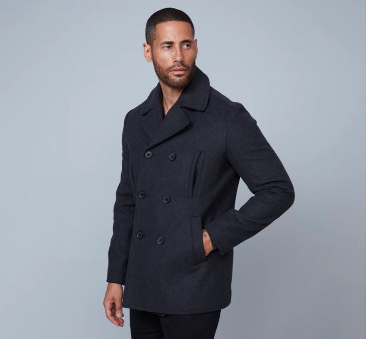 Hedge Short Double-Breasted Peacoat