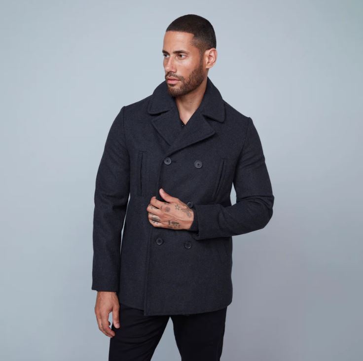 Hedge Short Double-Breasted Peacoat