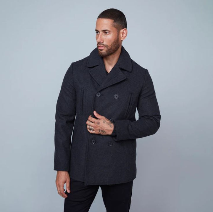 Hedge Short Double-Breasted Peacoat