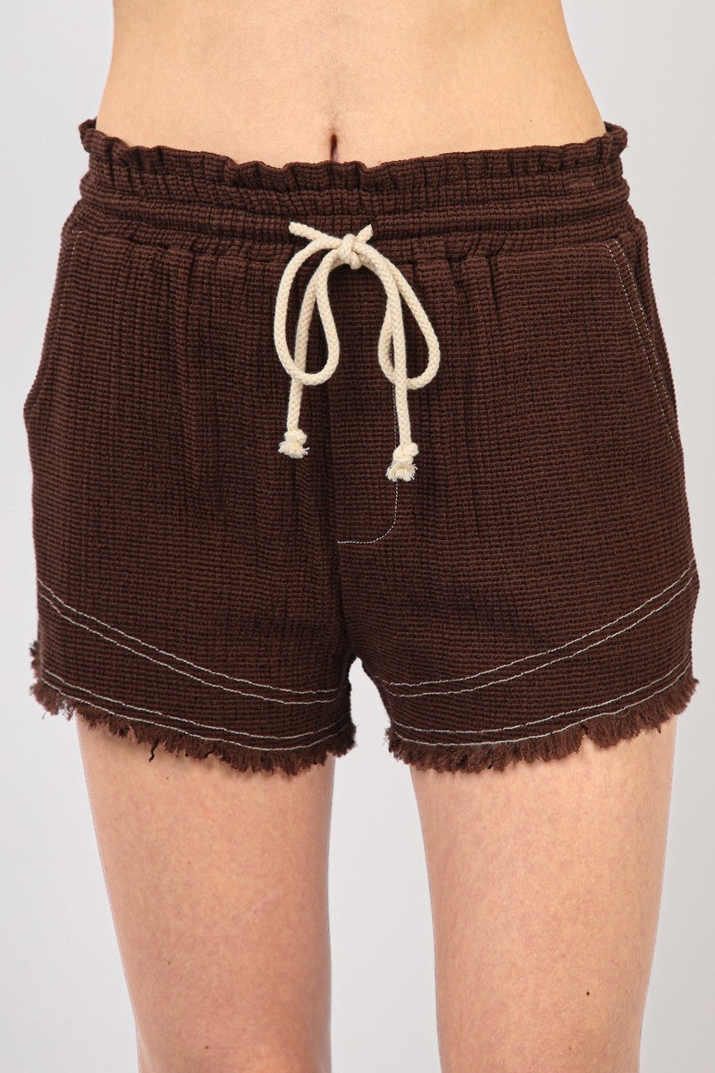 Very J High Waisted Trayed Hem Shorts