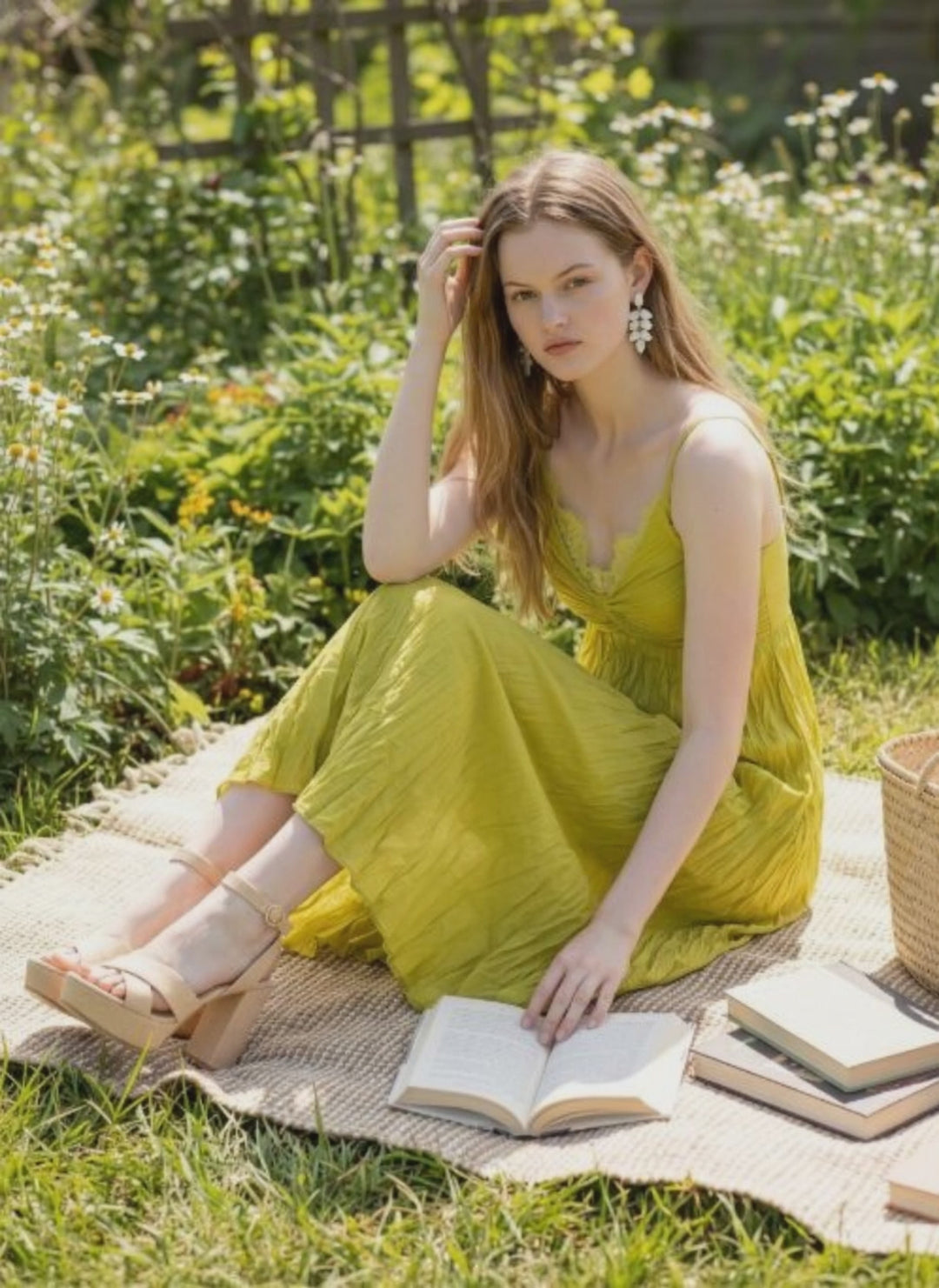 Rubienn Cami Crinkle Midi Dress