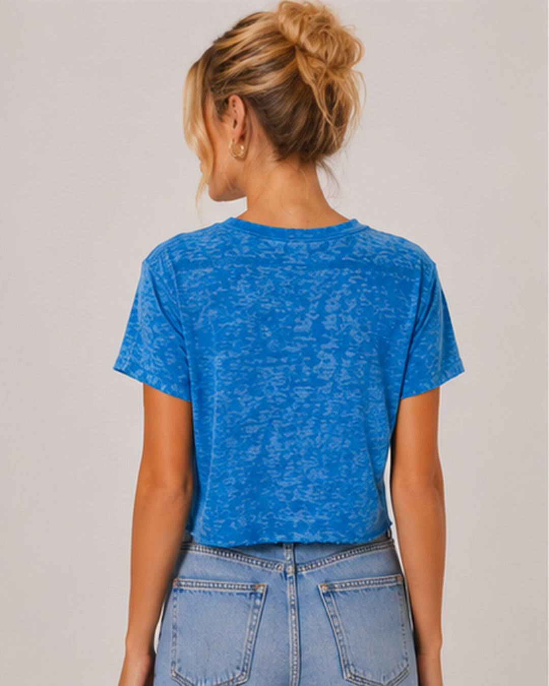 Prince Peter Bowie 74 Burnout Distressed Short Sleeve Crop