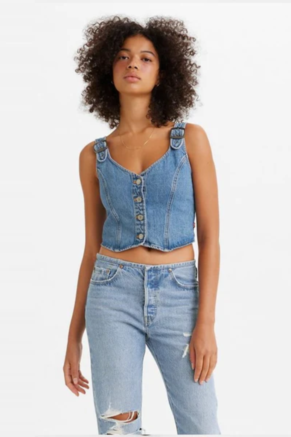 Levis Charlie Denim Crop Top „I'm Never Wrong 1“.