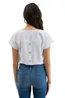 Mine Split Neck Back Buttoned Top