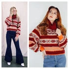 Free People Check Me Out Pullover – Holly Berry Combo – XS