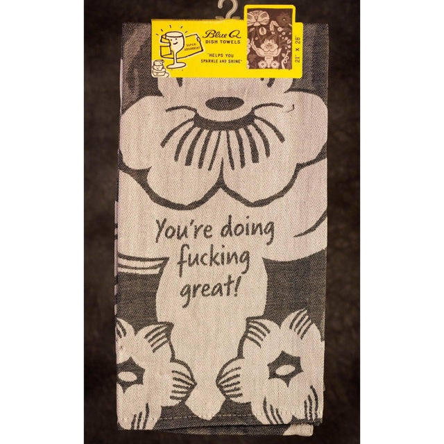 Blue Q Doing Fucking Great gewebtes Geschirrtuch