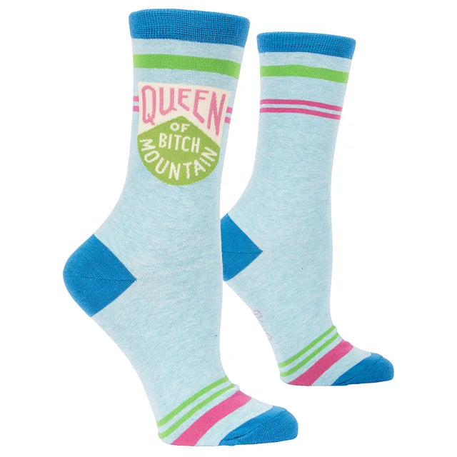Blaue Q Queen Bitch Mountain Crew Socke