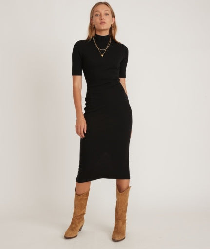 Lexi Rib Mock Neck Midi Dress