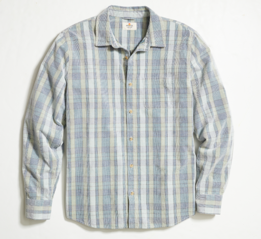 Marine Layer Lightweight Plaid Corduroy Shirt