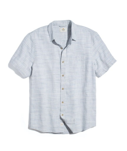 Marine Layer Short Sleeve Stretch Selvage Stripe Shirt