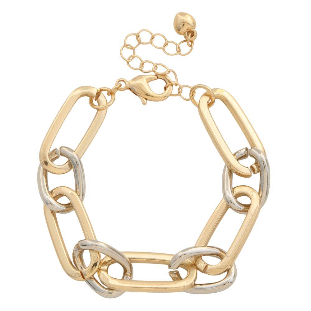 Joia Sodajo Two Tone Oval Link Gold Dipped Bracelet