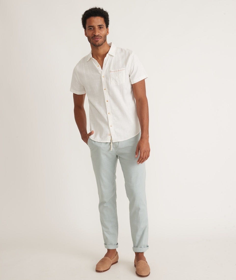 Marine Layer Short Sleeve Classic Stretch Selvage Shirt