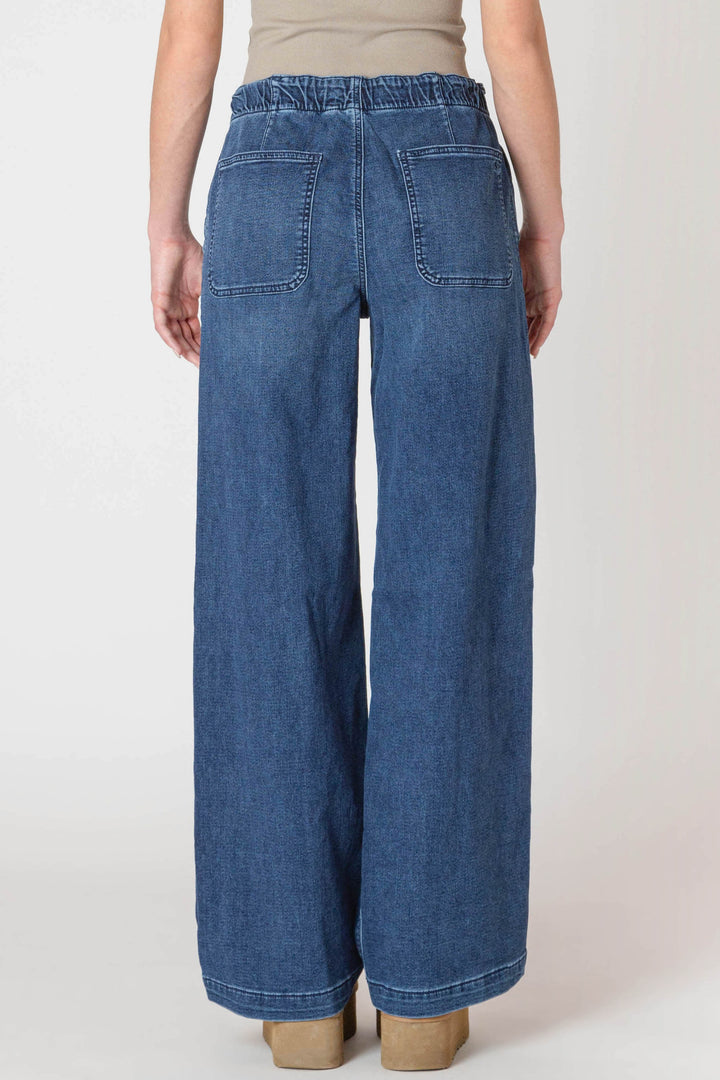 Room 34 Wide Leg Knit Denim Jean
