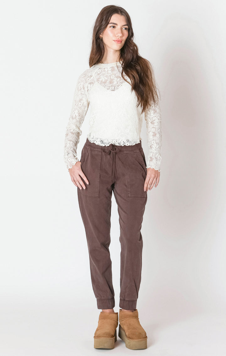 Dex Exposed Seam Lace Top