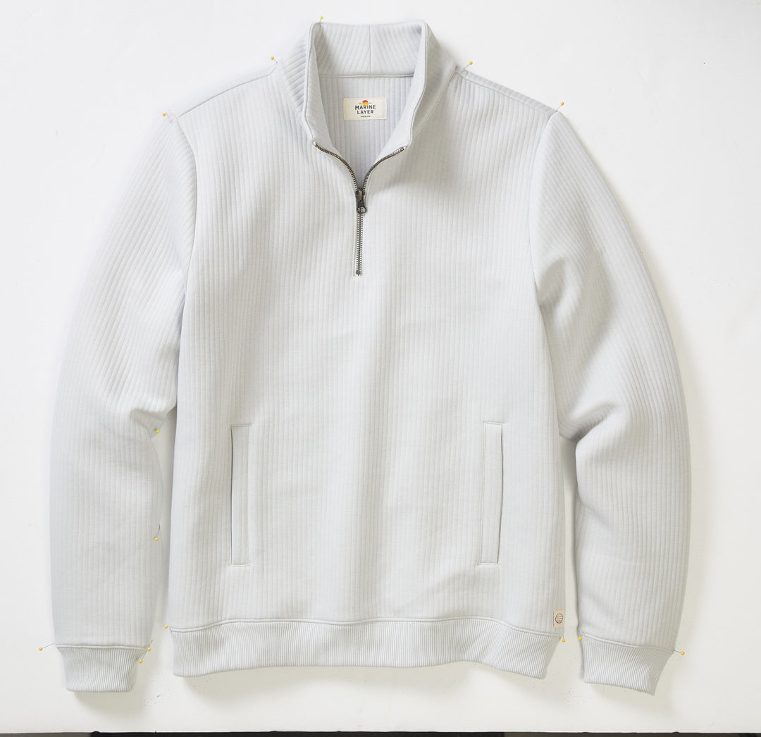Marine Layer Corbet Quilted Quarter Zip Sweatshirt