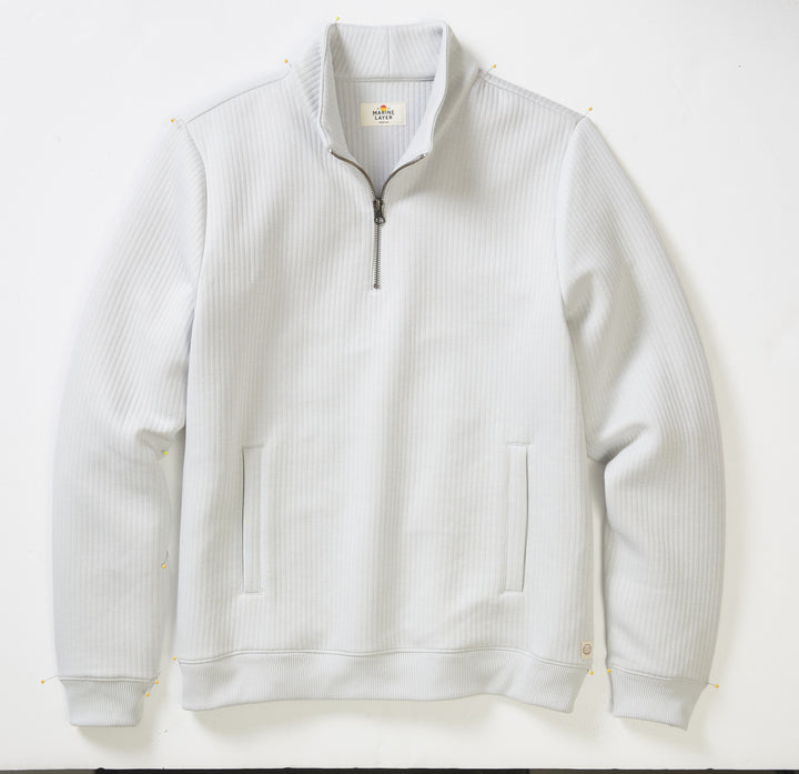 Marine Layer Corbet Quilted Quarter Zip Sweatshirt