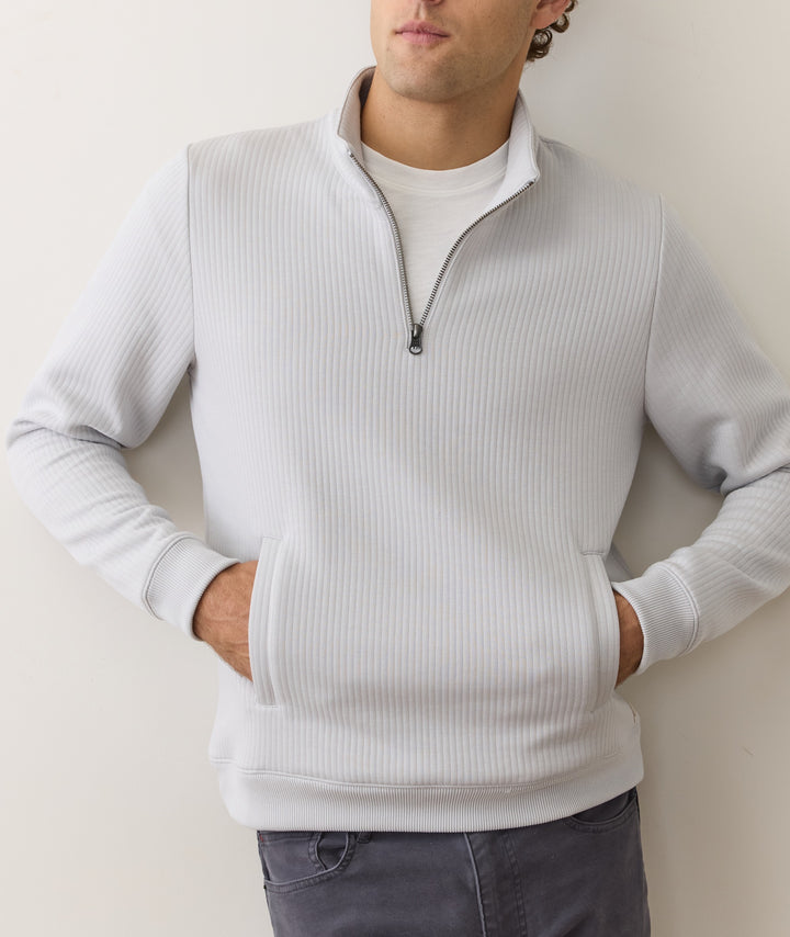 Marine Layer Corbet Quilted Quarter Zip Sweatshirt