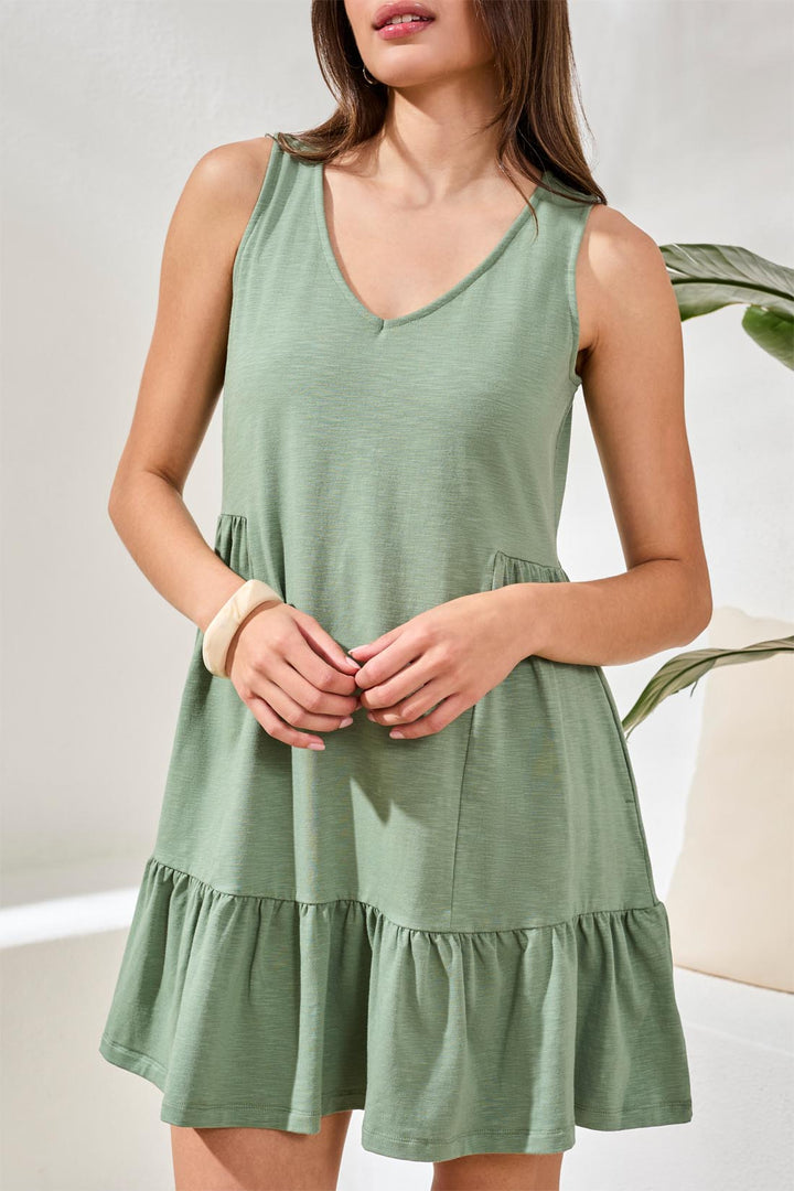 Tribal Sleeveless V-Neck Dress