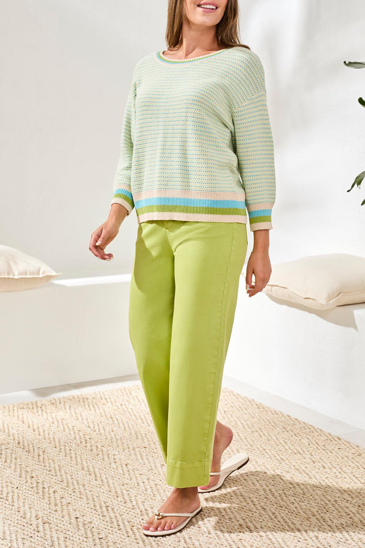 Tribal 3/4 Sleeve Scoop Neck Sweater