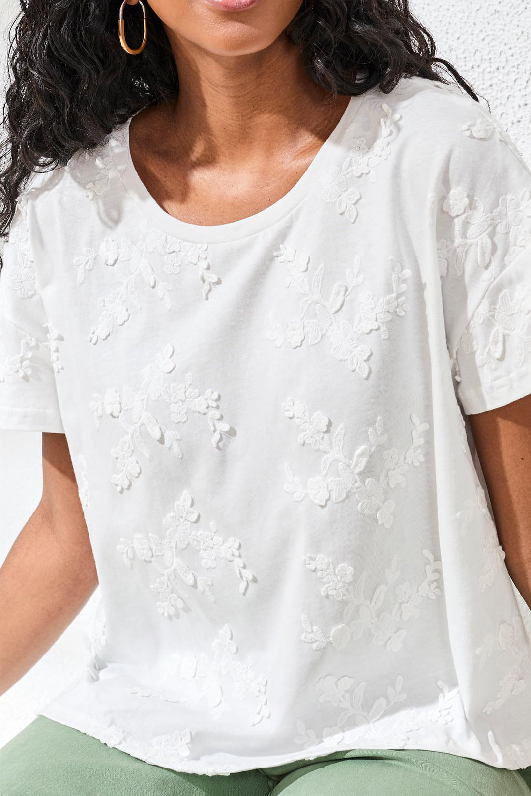 Tribal Floral Short Sleeve Crew Tee