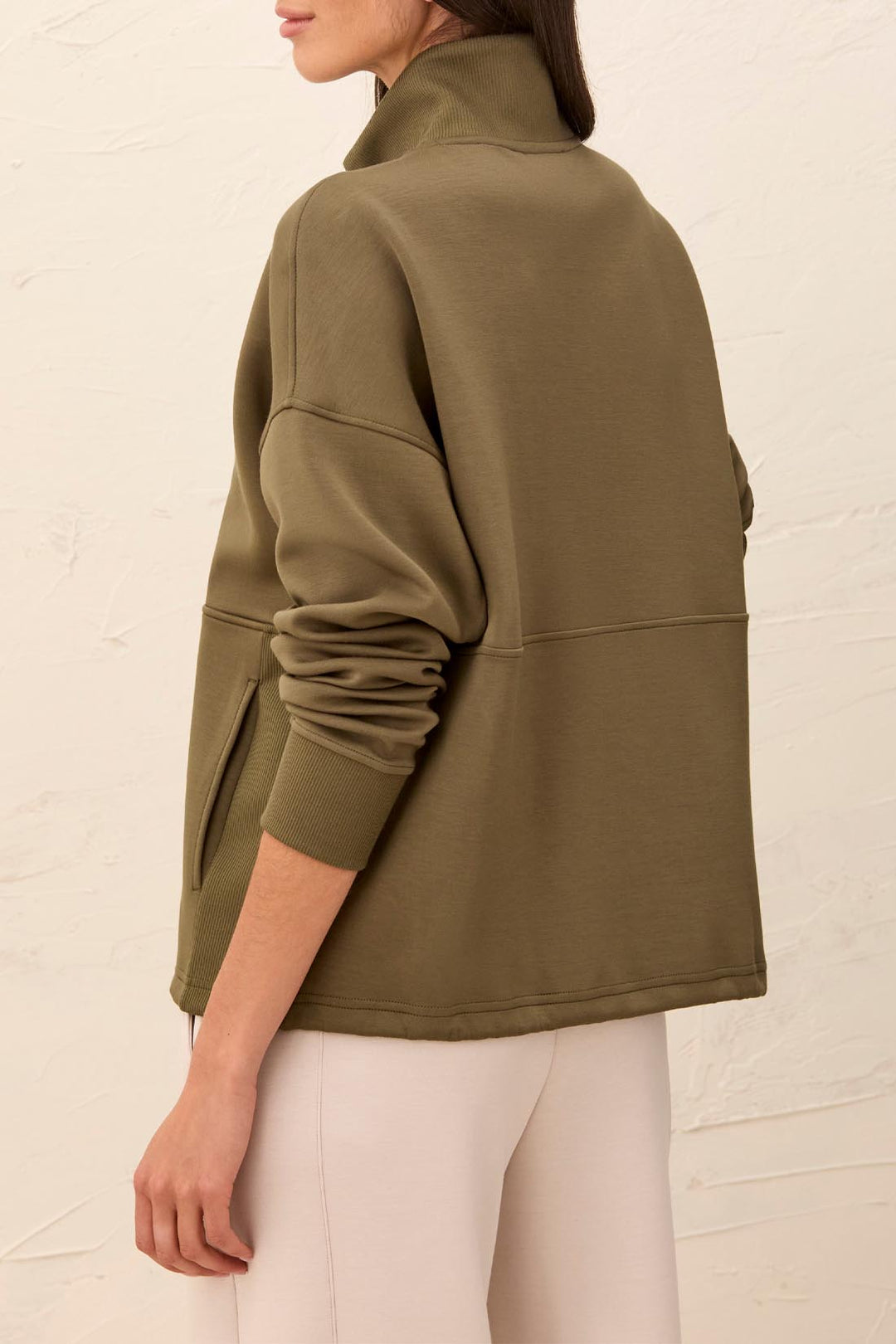 Tribal Long Sleeve Mock Top with Zipper