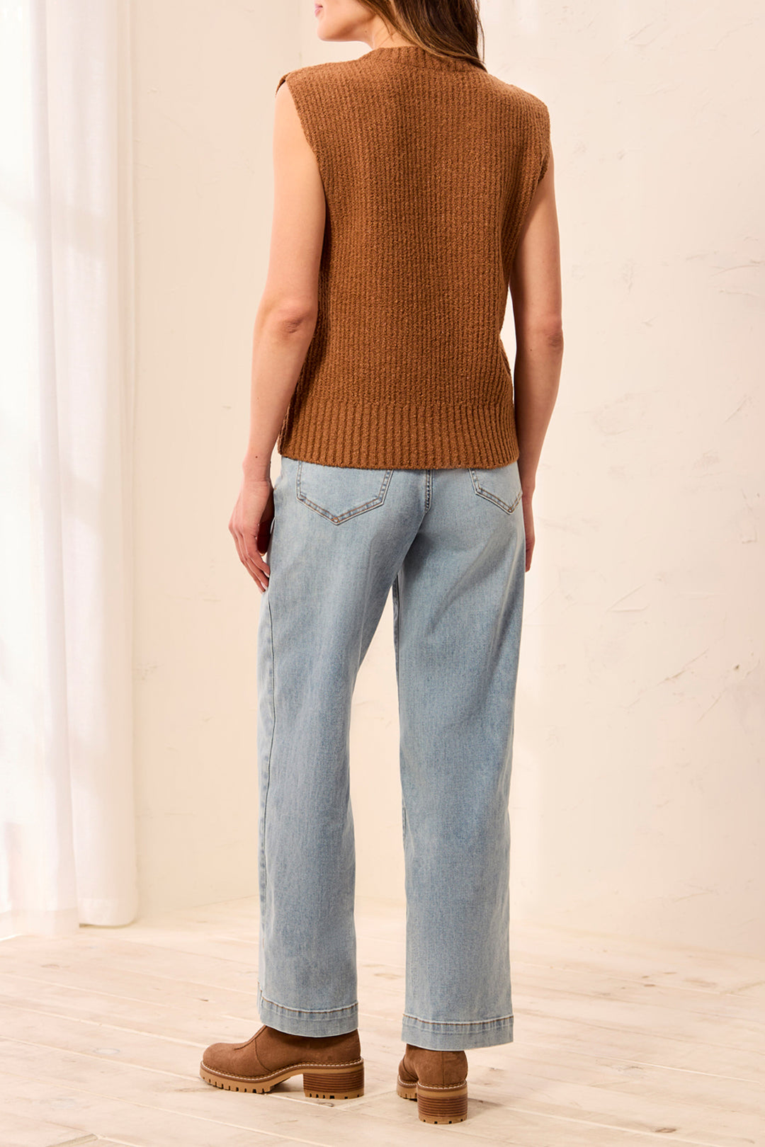 Tribal Split Crew Neck Sweater Vest-Hazelwood