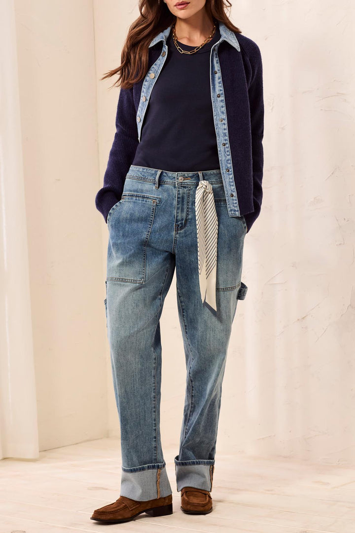Tribal Audrey Carpenter Jeans with Removable Scarf